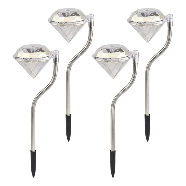 Diamond Shaped Solar Garden Lights (4 Pc)