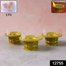 Set Of 3 Water Sensor Led Golden Diyas