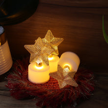 Set Of 6 Decorative Led Star Candles